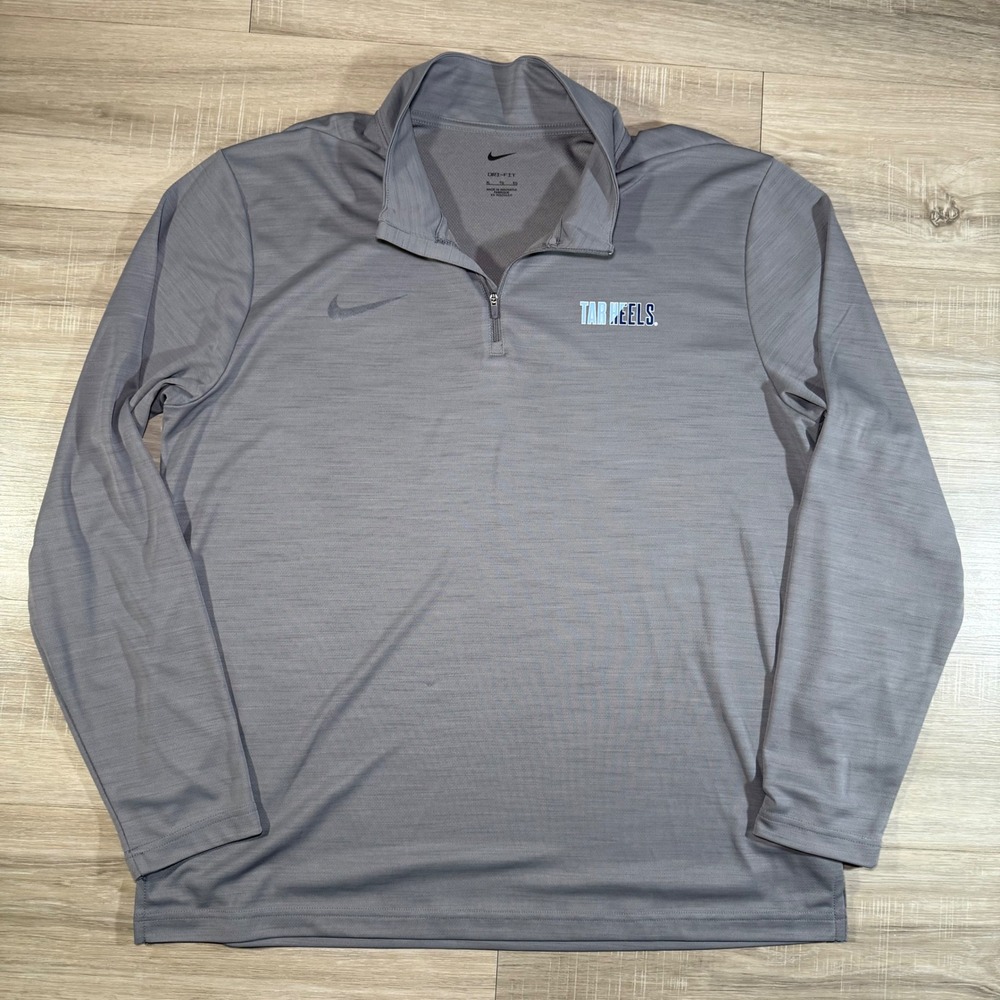 Nike Dri Fit NC Tar Heels Performance‎ 1/4 Zip Top Spell Out Workout Light SZ XL - Picture 2 of 6